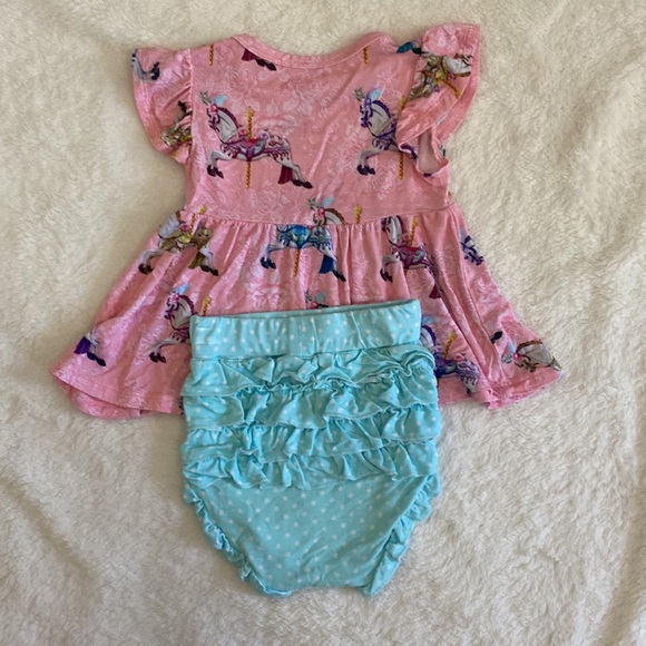 Posh Peanut Claudine Peplum Bummie Set - 6-12m - Picture 3 of 5